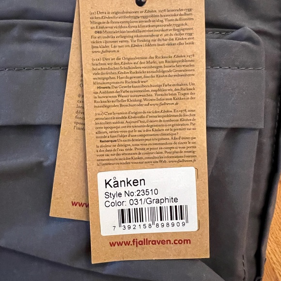 FJALLRAVEN KANJEN Graphite 23510 Backpack - Picture 3 of 9
